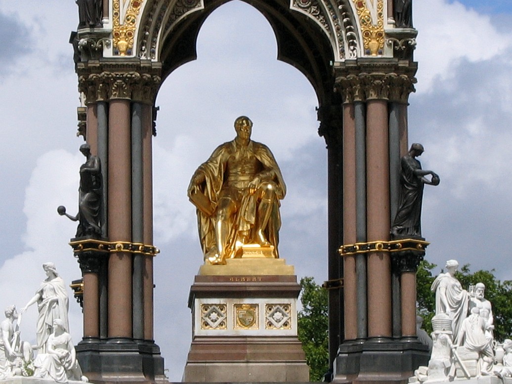 Golden Prince Albert Surrounded by Statues Golden Prince Albert Surrounded by Statues