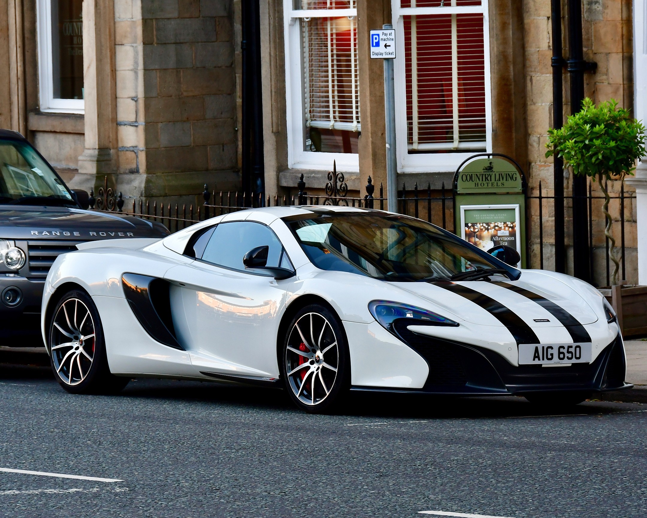 Gorgeous McLaren in White With Black Stripes 